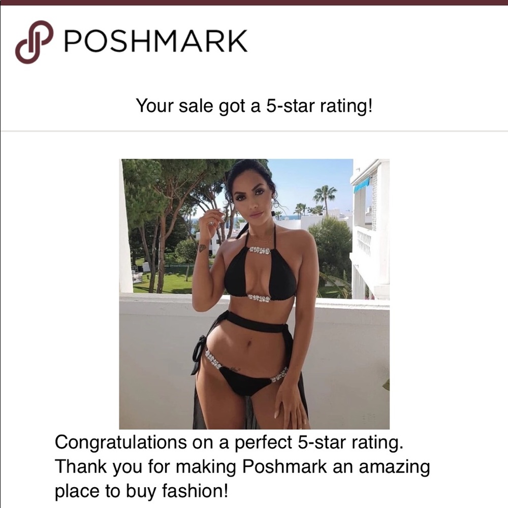 5βοΈ FAV BESTSELLER Rhinestone Black Jeweled Bikini - Picture 4 of 4